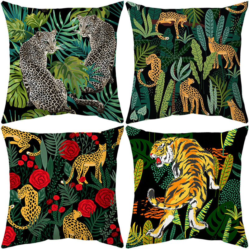 Indoor / Outdoor Animal Print Square Cushion Cover