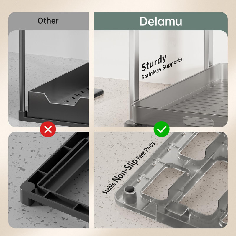 Black and Gray Slide Out Under Sink Organizer Set