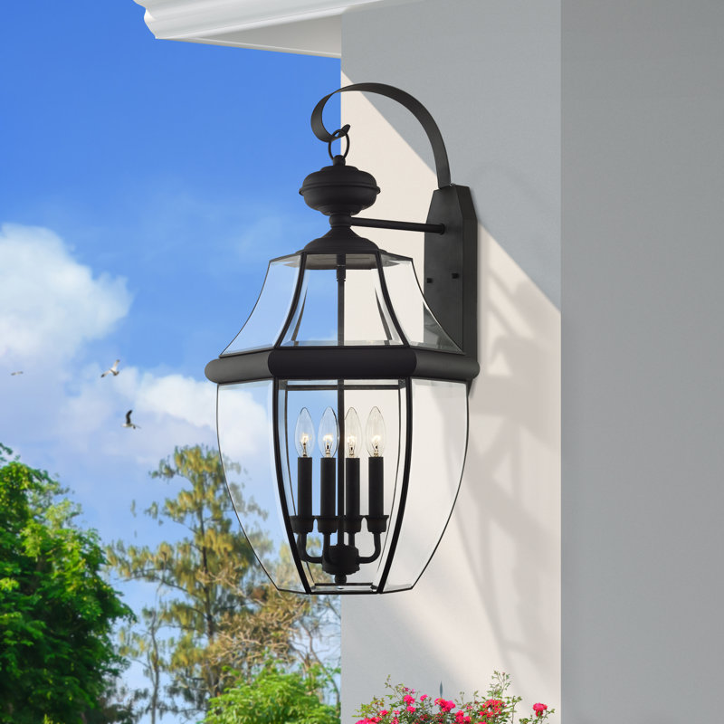 Alexavier Solid Brass Wall Light, 29" H x 16" W x 14.25" D, Black