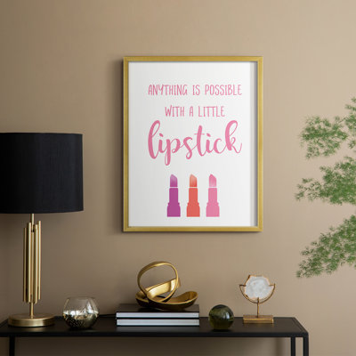 Little Lipstick Framed Print - Solid Wood