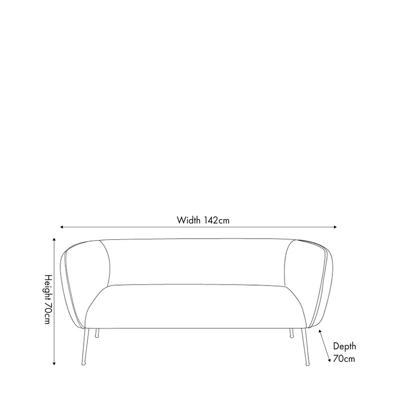 Lucca 2 Seater Velvet Sofa, Tobacco