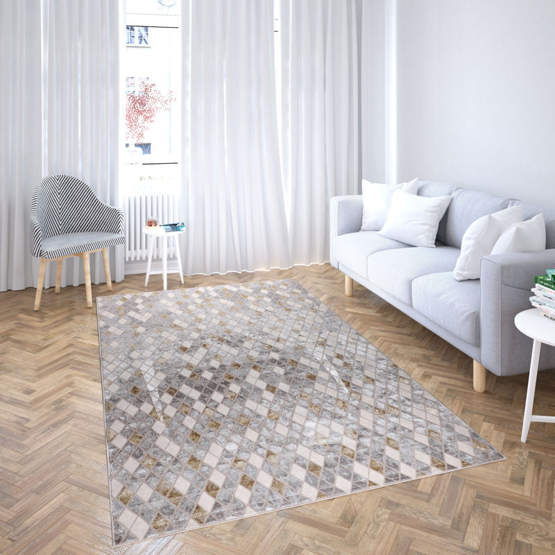 MDA Rugs Bernard Collection Modern Geometric Diamond Area Rug, Rectangle 7'5" x 11'