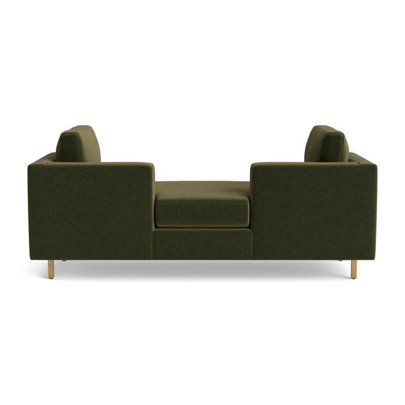 Hunter Bench, Brushed Brass, Performance Velvet - Balsam