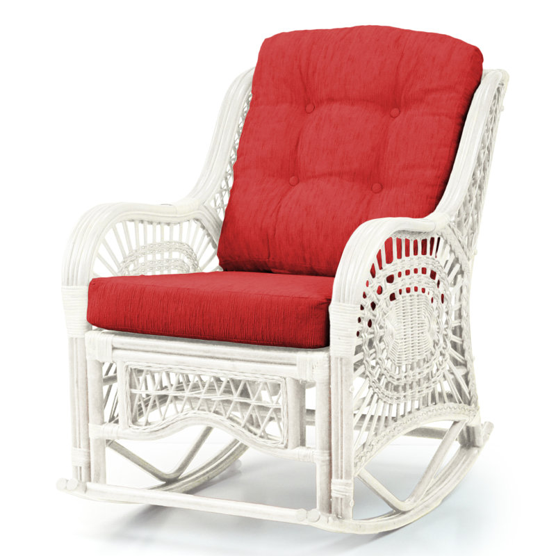 Chaise berçante Malibu, Rouge, Blanc