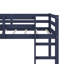 Lit mezzanine simple surélevé avec échelle-2028300181