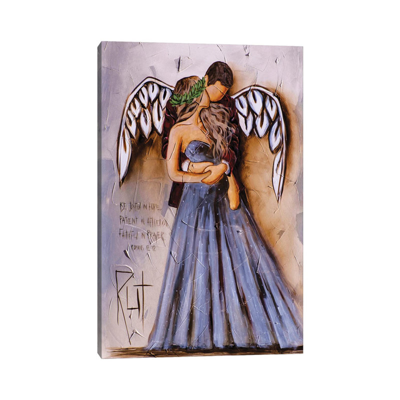 «Be Joyful in Hope» par Rut Art Creations - impression d'art graphique, H 18 po x l 12 po x 1,5 po, Toile tendue