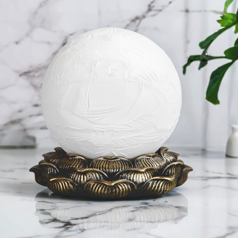 Figurine globe 4,5 "à DEL H avec impression de Bouddha