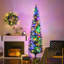 Arbre de Noël artificiel de 7 pi avec 7 495 branches, 180 lumières colorées à DEL et base en acier
