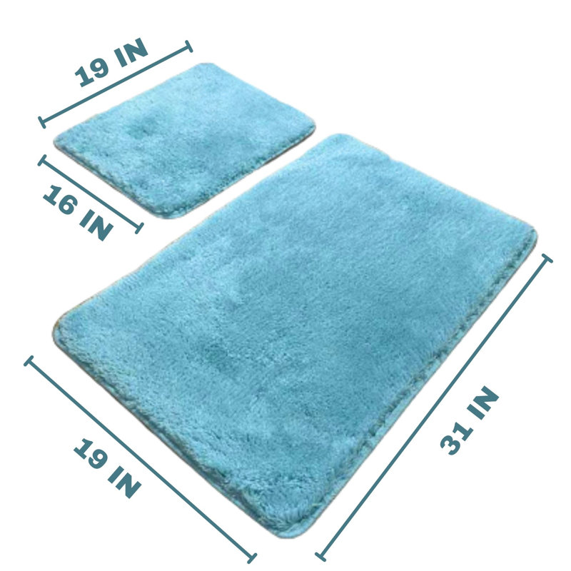 Ensemble de 2 tapis de bain, Turquoise