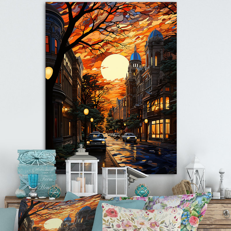 «Lakwara Twilight An Old Arctectural Building», reproduction sur toile, Toile tendue, H 32 po x l 16 po x P 1 po