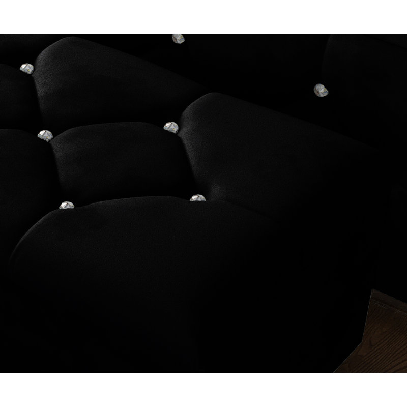 Alax 102cm Wide Rectangle Geometric Standard Ottoman with Storage, Black