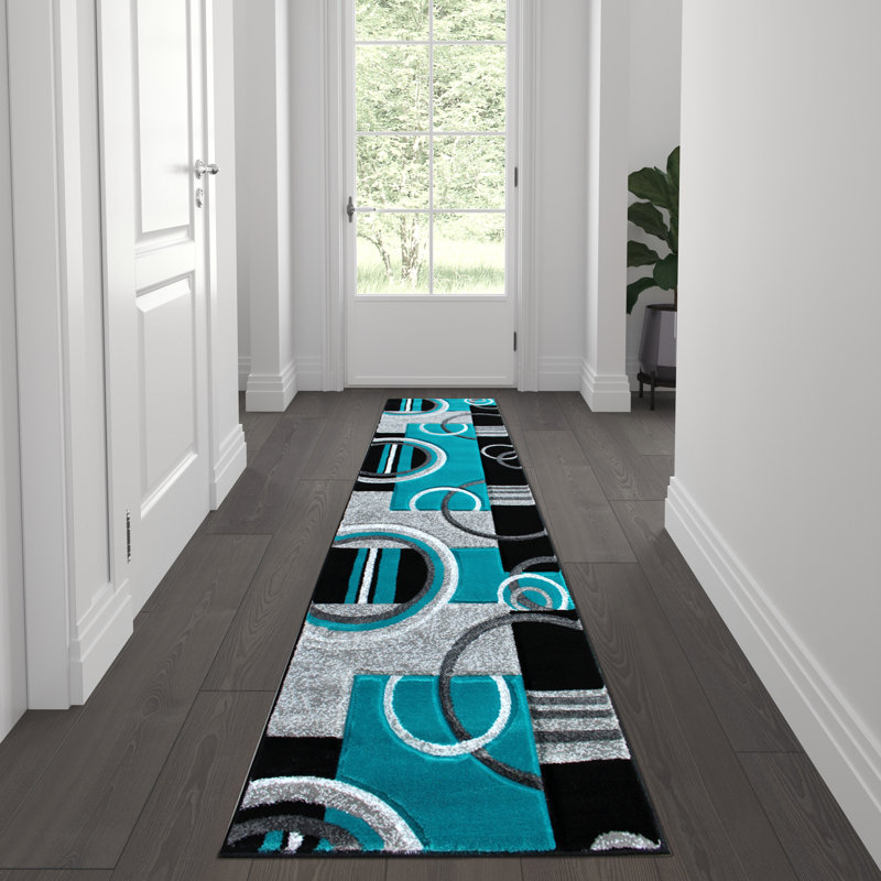 Skakke Modern Geometric Design Abstract Area Rug, Runner 2' x 7'3"