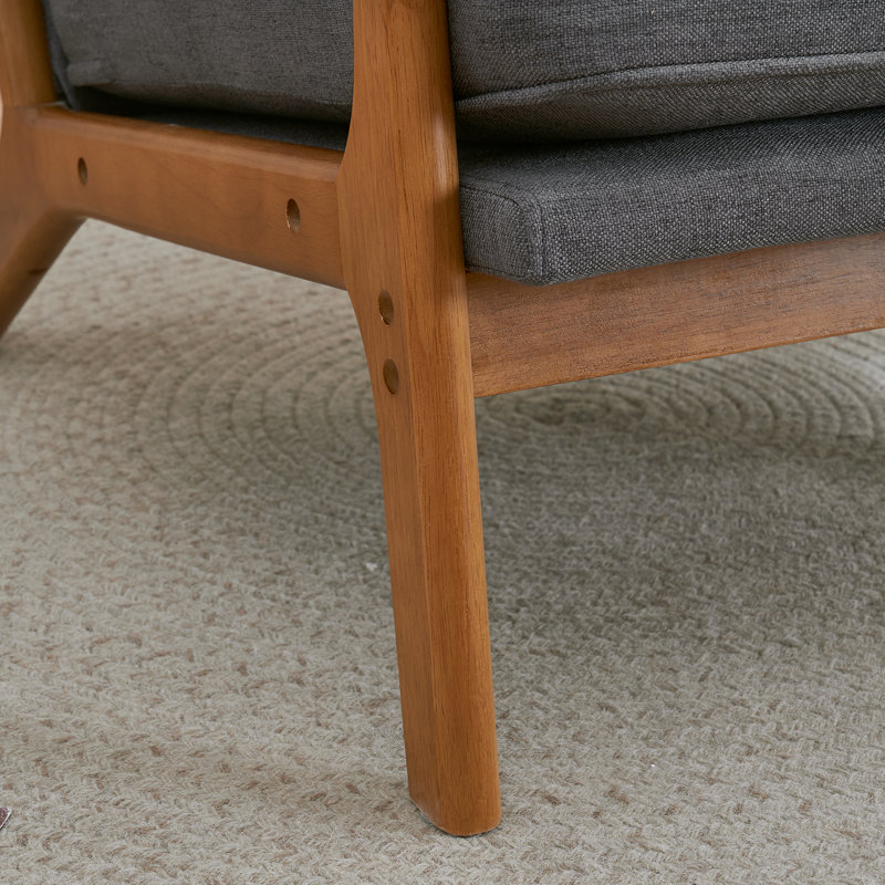 Upholstered Armchair, Grey Linen Blend