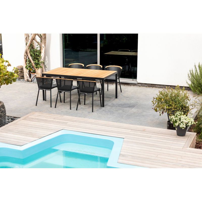 Riad Outdoor Dining Table, 29.5" H x 39.38" W x 39.38" D, Anthracite