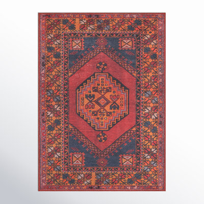 Isthia Red Blue Orange Oriental Rug