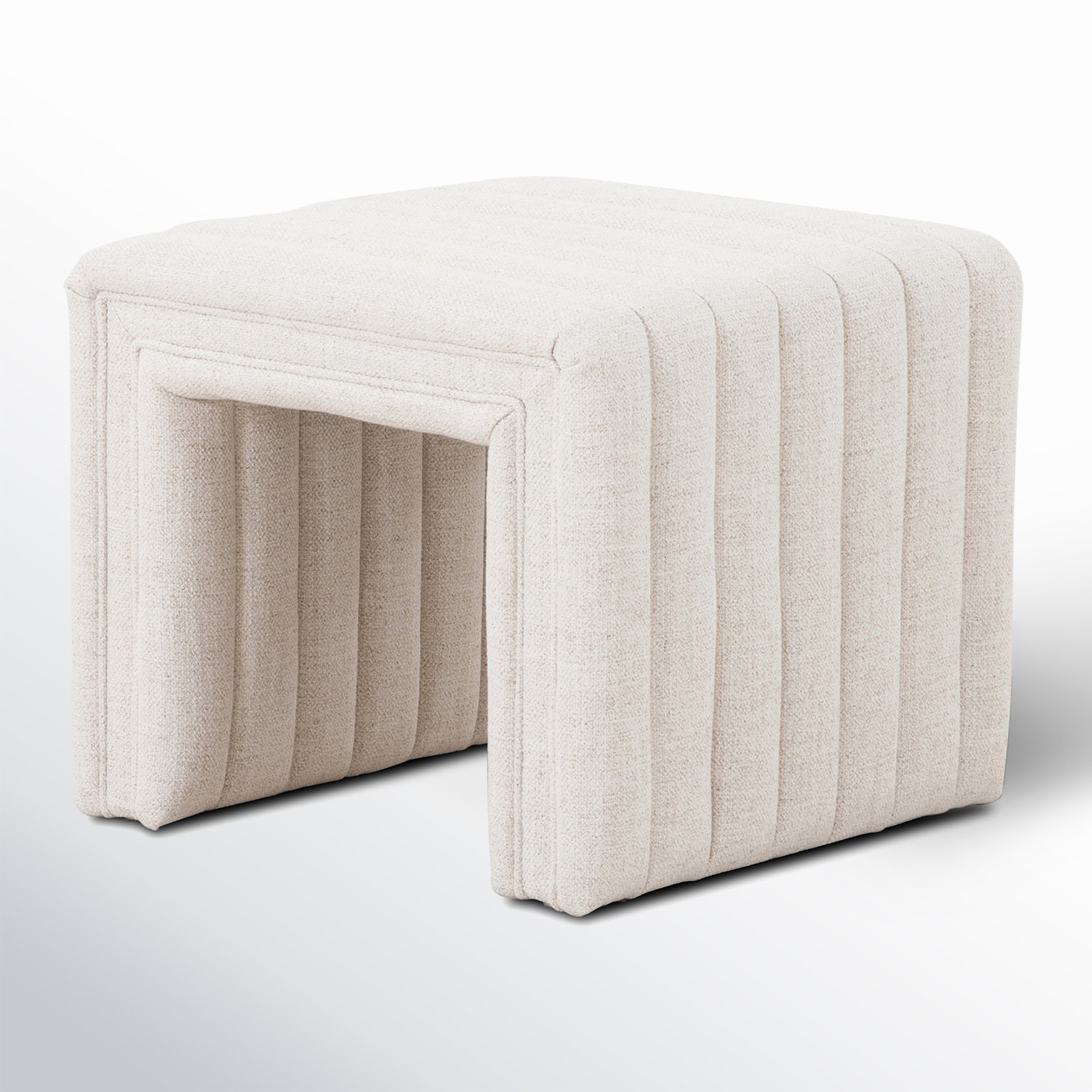 Brandt 22" Ottoman, Dover Crescent Basketweave