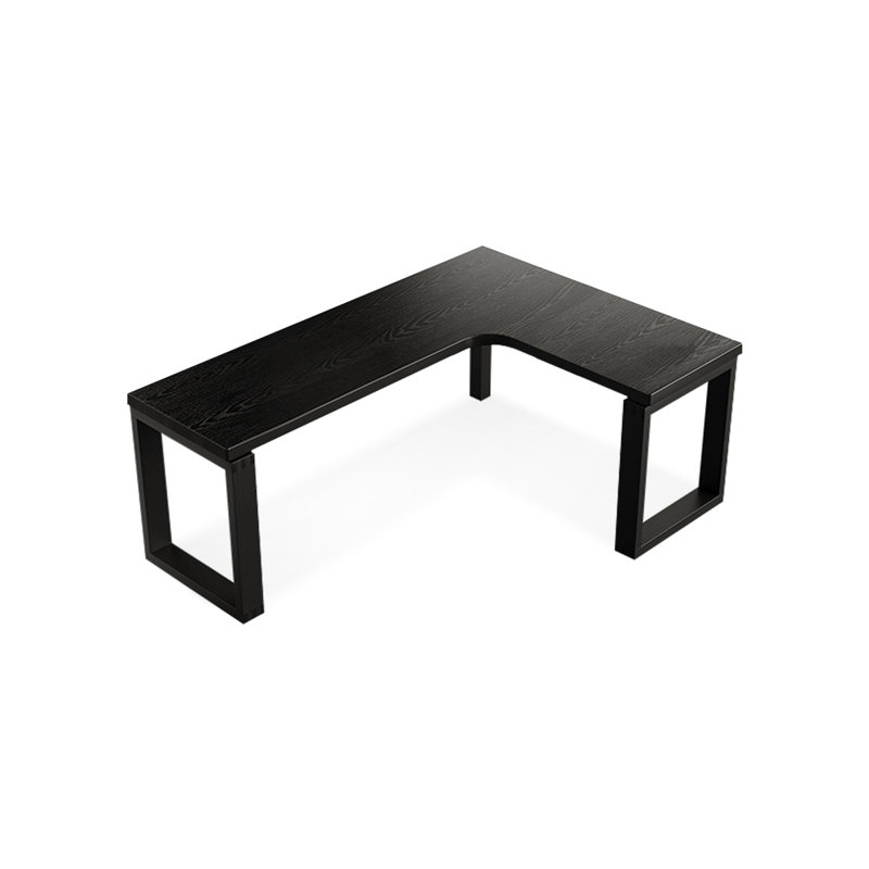 + Black L-Shaped Solid Wood desk, 29.53" H x 62.99" W x 47.24" D, Right Hand Return