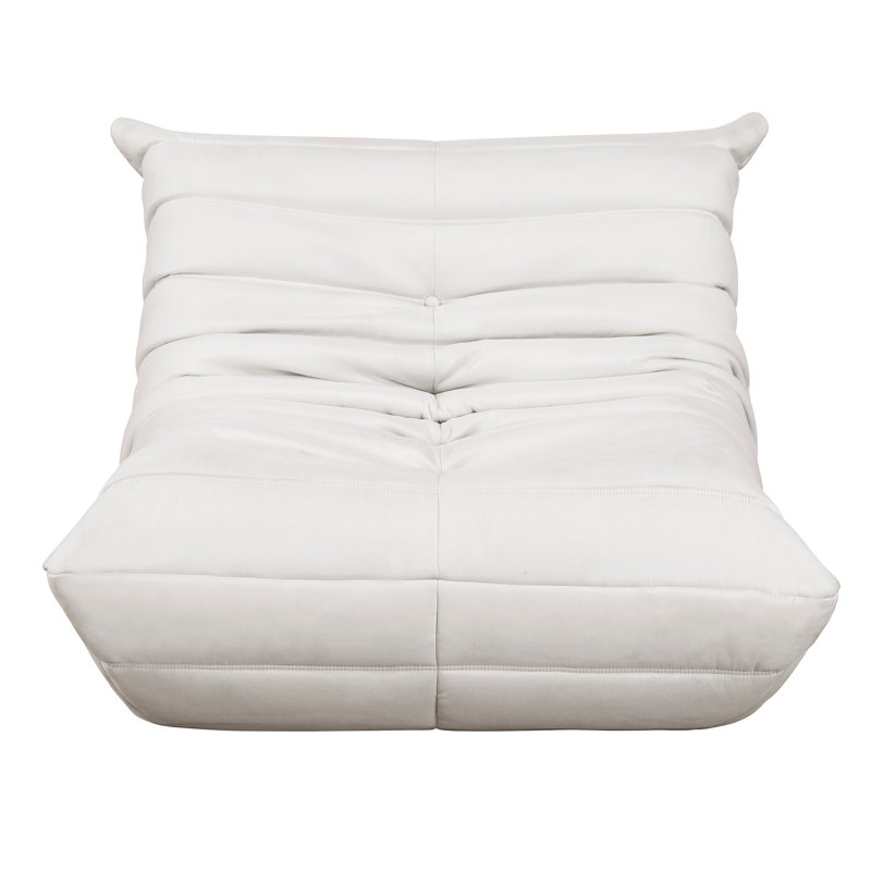 Chaise d'appoint Revena, microfibre plissée, courbée, Beige