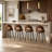 AriaHome 25" Upholstered Swivel Counter Stool with Low Back and Metal Footrest (Set of 4)-2131091934-2129825484
