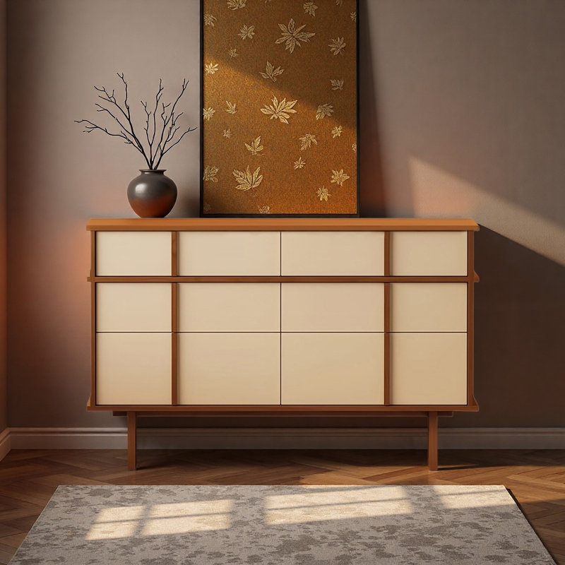 Buffet Mid Mid, Beige / noyer