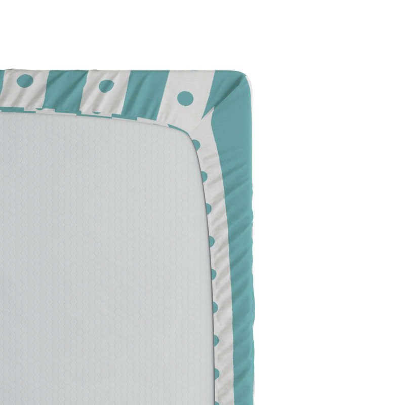 Microfiber Striped Fitted Sheet, Queen Fitted Sheet, Mint Striped 3