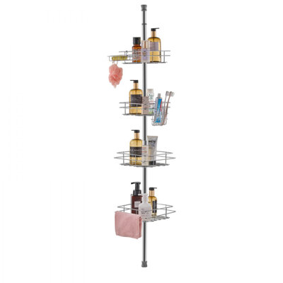 42" to 114" High Shower Corner Caddy Tension Pole Rust-Proof Tension Pole