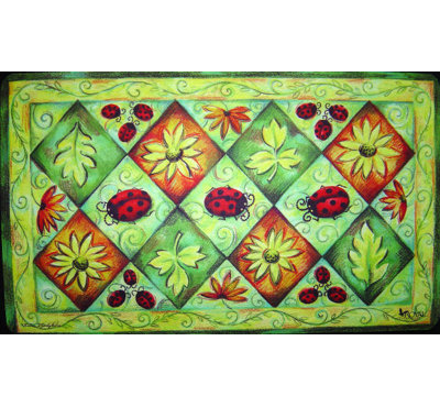 Daneuil Non-Slip Floral Doormat