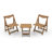 HIPS Material Outdoor Bistro Set Foldable Small Table And Chair Set With 2 Chairs And Rectangular Table