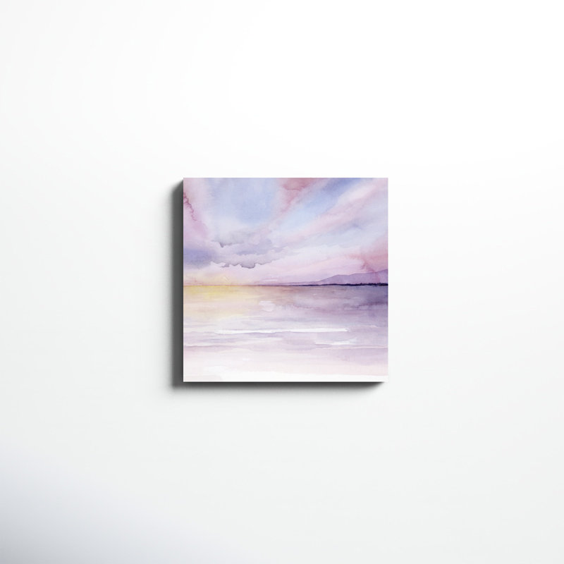 «Pale Sunset II», peinture sur toile, H 20 po x l 20 po