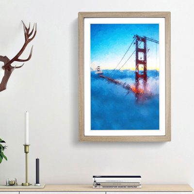 Mist over the Golden Gate Bridge - Picture Frame Graphic Art Print