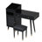 Leeandrew Vanity Desk with Drawers, Cabinet, Stool & Charging Ports-115330402