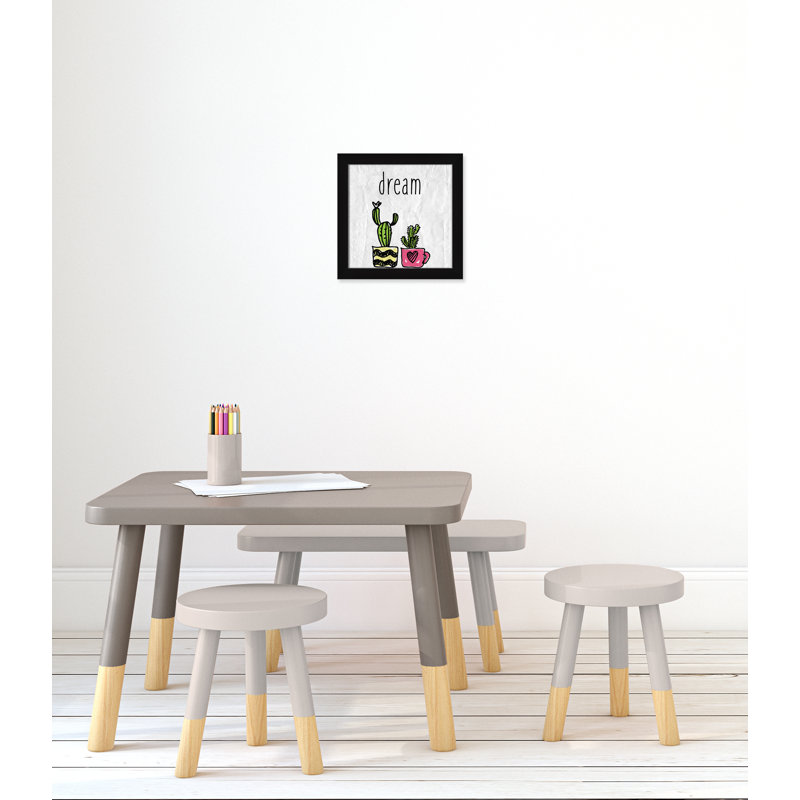 «Cacti A», art encadré, H 12 po x l 12 po x P 0,6 po, Encadré plat noir
