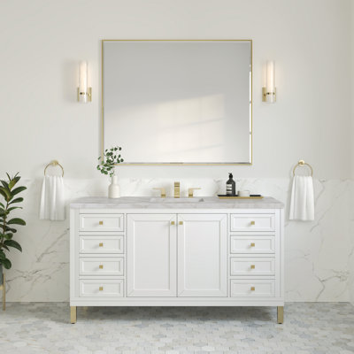 Meuble-lavabo simple 60 po avec chargeur sans fil Freepower Chicago
