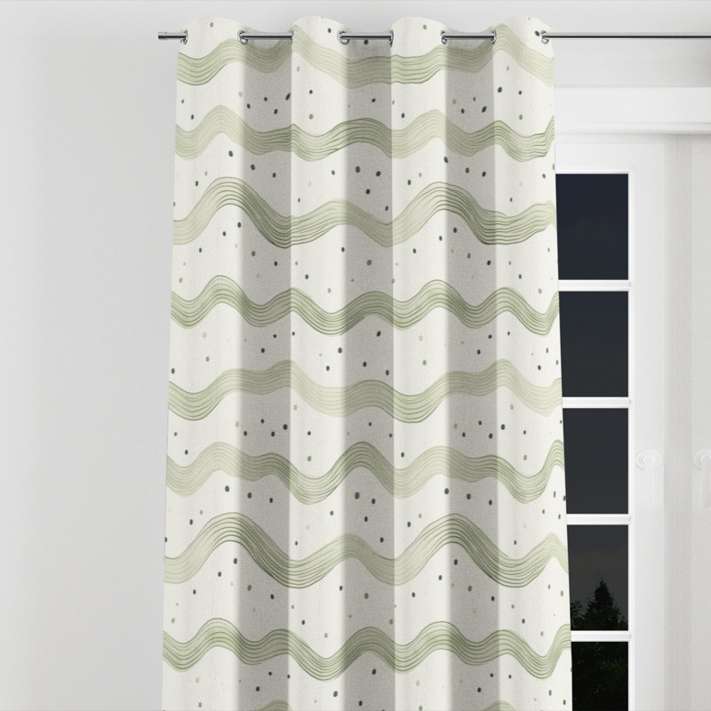 Panneaux de rideau Modern - Pois Azurah, L 52 po x L 84 po, Œillets argentés