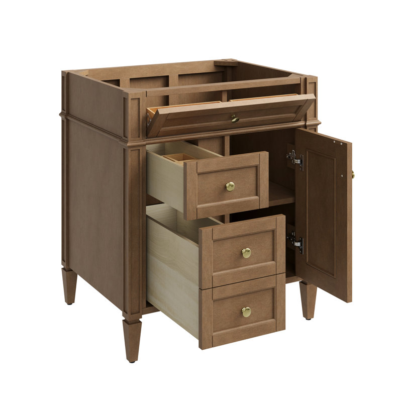 Brittany 30' W Single Bathroom Vanity Base, Pecan