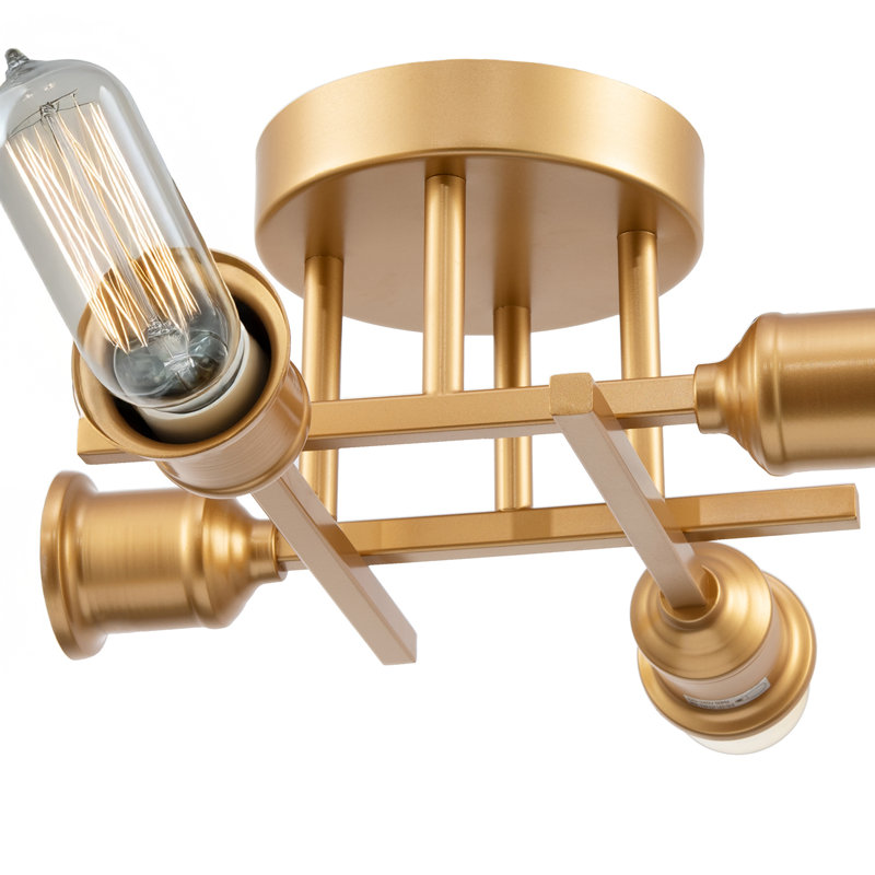 Semi Flush Mount, Brushed Gold