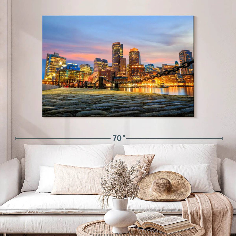 Lumières du port de Boston, H 34 po x l 51 po