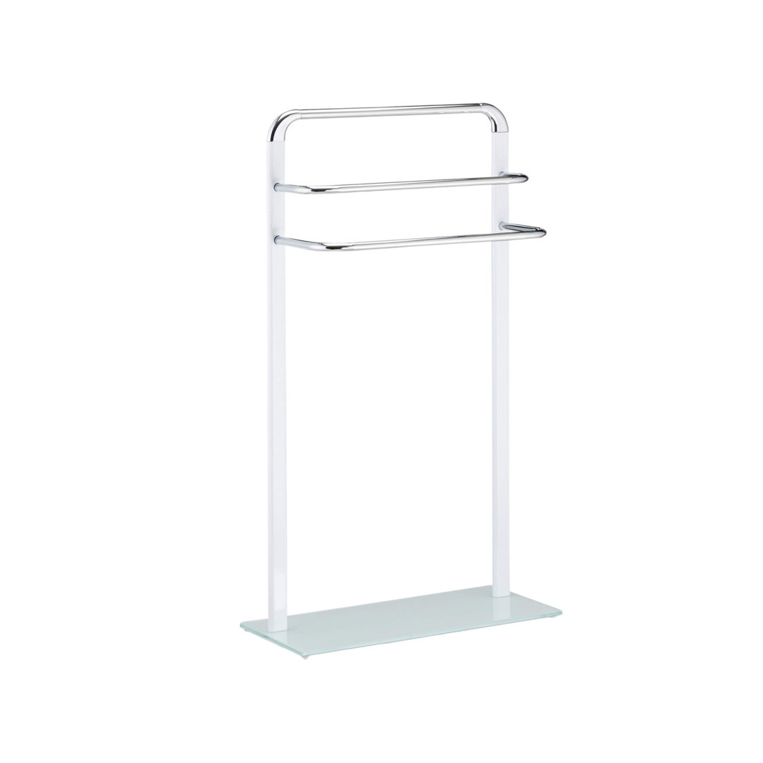 Chromed Metal 3 Rail Blanket Ladder Silver