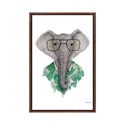 Elephant In Eye Glasses 1 Piece Wall Art on Canvas