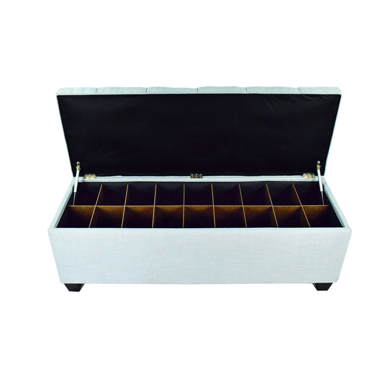 Aliana Shoe Storage Bench, 18" H x 18.5" W x 53" D, Sea Mist Green