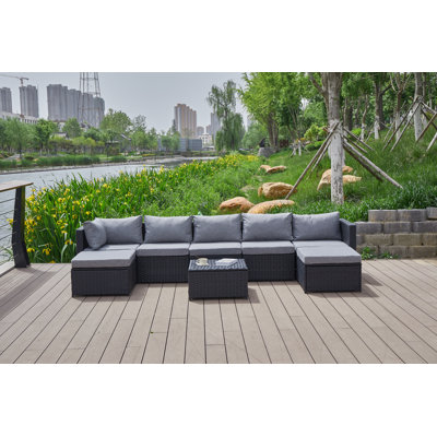 Ensemble de conversation avec coussins 8 pièces Nork Patio Furniture