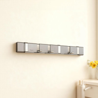 Stainless Steel Flip Wall 6-hook Wall Mounted Coat Rack