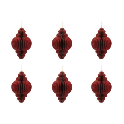 Paper Teardrop Ornament Set of 6