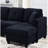 Sectional Dark Blue 7 Soft Microfiber High Skin- Cushions Two Cup Holders Solid Wood Frame For Long-Term Stability Use