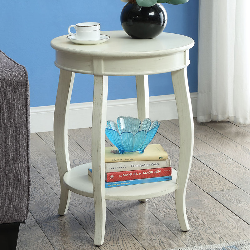 Table d'appoint Aberta au fini blanc antique