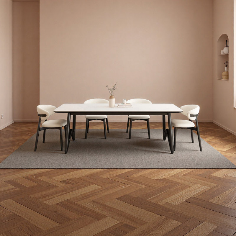 Table de salle à manger haut de gamme, 5 Pieces: Table, 4 Chairs, 29.52" H x 70.86" W x 31.49" D