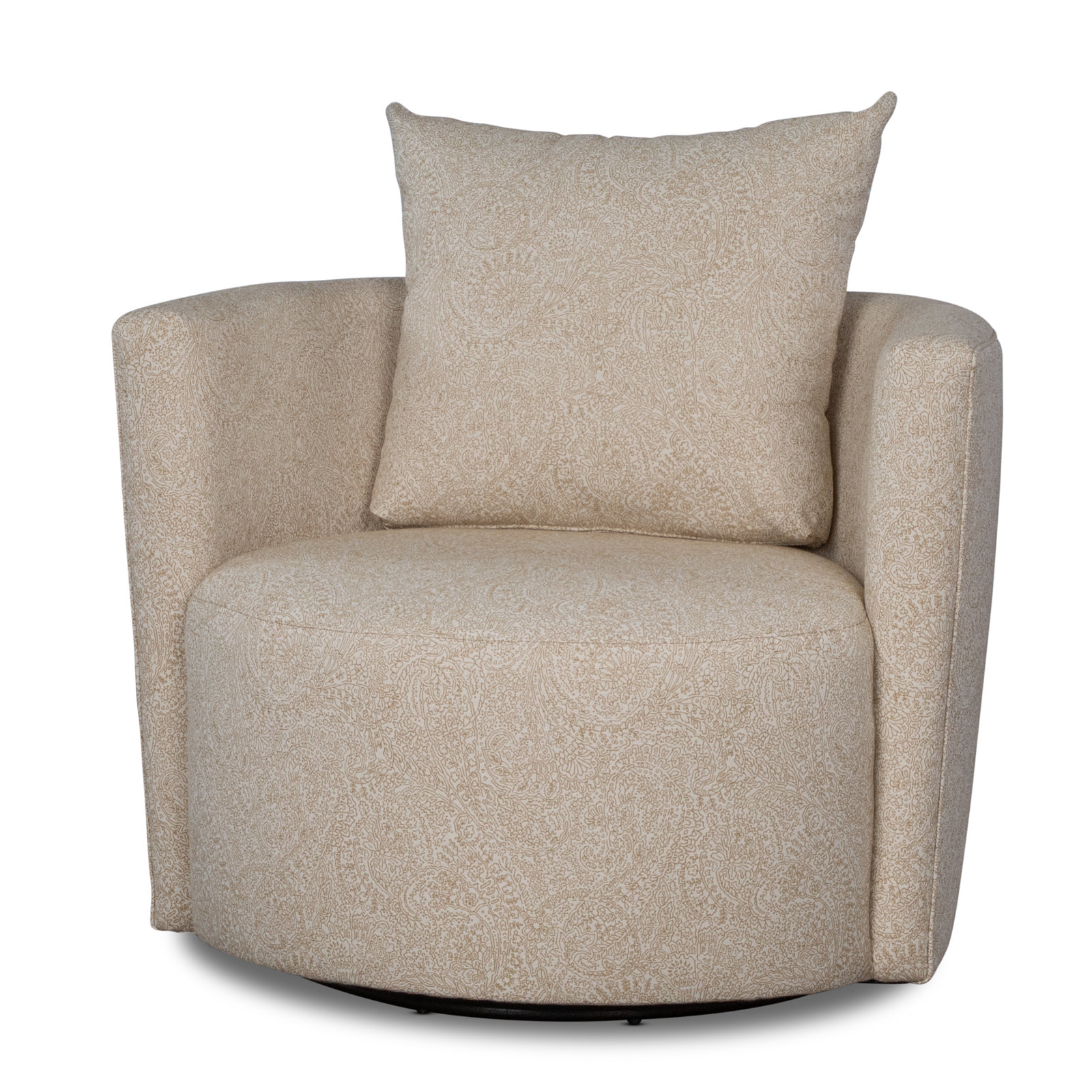 Noblestown Swivel Barrel Chair, Gypsy Cream Performance Microfiber