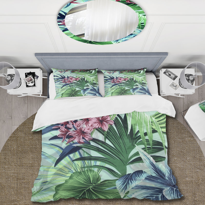 Ensemble de housse de couette Traditional - Tropical Vintage Flowers VII - Microfibre de polyester