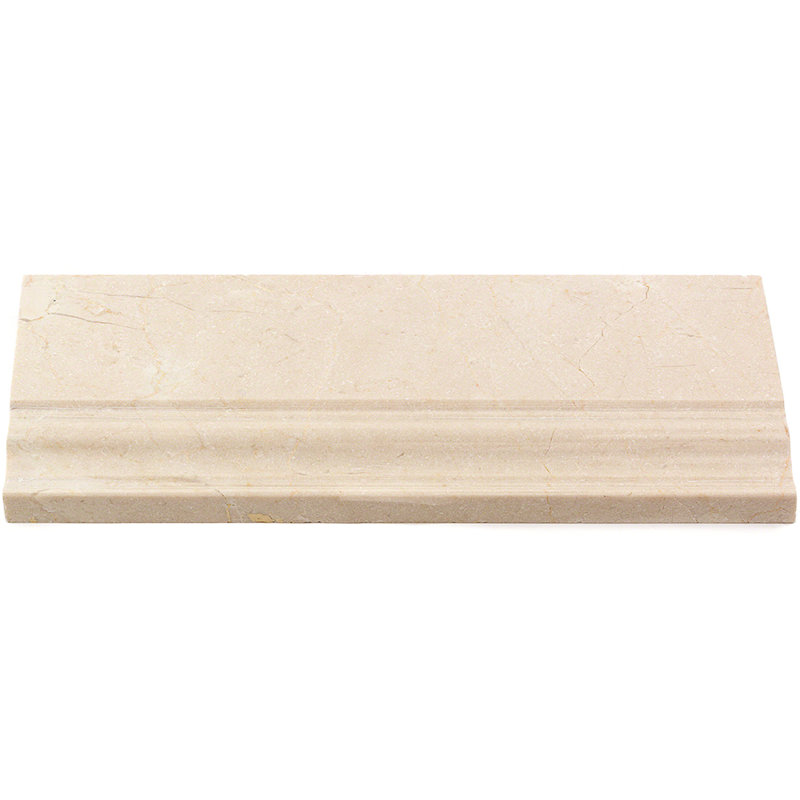Crema Marfil Polished Marble Bullnose Tile Trim 4.75'' x 12''