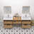 Mellani 90 Inch Floating Bathroom Vanity & Makeup Table Set
